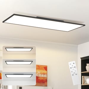 ZMH LED panel stropna svjetiljka 120x30 cm crna 40W s mogućnošću prigušivanja i daljinskim upravljačem — vanjski rub je savijen (stanje: vidi 2. sliku)