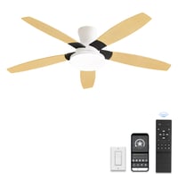 Ventilator de tavan ZMISHIBO cu iluminare, diametru 132 cm, motor DC eficient energetic, 6 viteze, 3 temperaturi de culoare, cu telecomandă 1