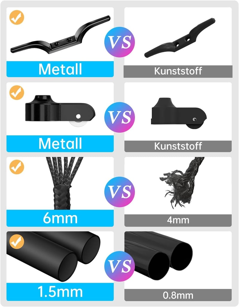 ZMTECH 6m Aluminium Zászlórúd Fekete, Kert és Otthon Dekorációhoz, Német Zászlóval - 6m (20FT), black