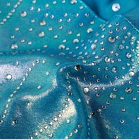 ZNYUNE Aqua Tricou de Gimnastică cu Paiete pentru Fete, Mânecă Lungă, Tulle, Model B285, Mărimea 5 ani 3