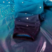 ZNYUNE Aqua Tricou de Gimnastică cu Paiete pentru Fete, Mânecă Lungă, Tulle, Model B285, Mărimea 5 ani 4