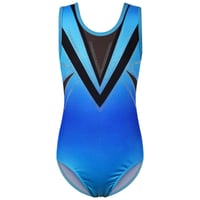 Dievčenský gymnastický dres ZNYUNE – trblietavý s farebnými pruhmi 1