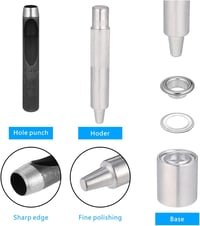 Zocipro 120 Darabos Fém Öljelet Készlet 10mm Lyukasztó Fogóval - Ruházat Sátor Ponyva Bőr Cipő Függöny Medence Takaró DIY Ezüst 3