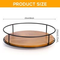 Zocipro 23 cm-ový otočný drevený organizér na koreničky – 360° otočný podnos do skriniek, na kuchynskú linku a stôl – Kuchynský organizér typu Lazy Susan 5