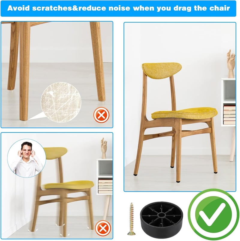 Zocipro 24 db bútor láb 33mm, csavarható bútor görgő, csúszásmentes szekrény láb