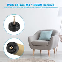 Zocipro 24 db bútor láb 33mm, csavarható bútor görgő, csúszásmentes szekrény láb 5