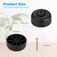 Zocipro 24 db bútor láb 33mm, csavarható bútor görgő, csúszásmentes szekrény láb 3