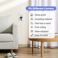 Zocipro 3 Méteres Fehér Kábelcsatorna Öntapadós Fali Kábelrejtő Félkör Alakú 14x10mm Rugalmas Kábelburkolat 6