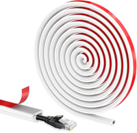 Zocipro 3 Méteres Fehér Kábelcsatorna Öntapadós Fali Kábelrejtő Félkör Alakú 14x10mm Rugalmas Kábelburkolat 1