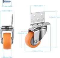 Zocipro 4 db 37 mm Forgó Bútorgörgő Csavarokkal, 360° Forgatható Kerék Bútorokhoz, 20 kg Teherbírás (Narancssárga) 2
