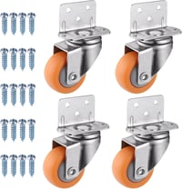 Zocipro 4 db 37 mm Forgó Bútorgörgő Csavarokkal, 360° Forgatható Kerék Bútorokhoz, 20 kg Teherbírás (Narancssárga) 1