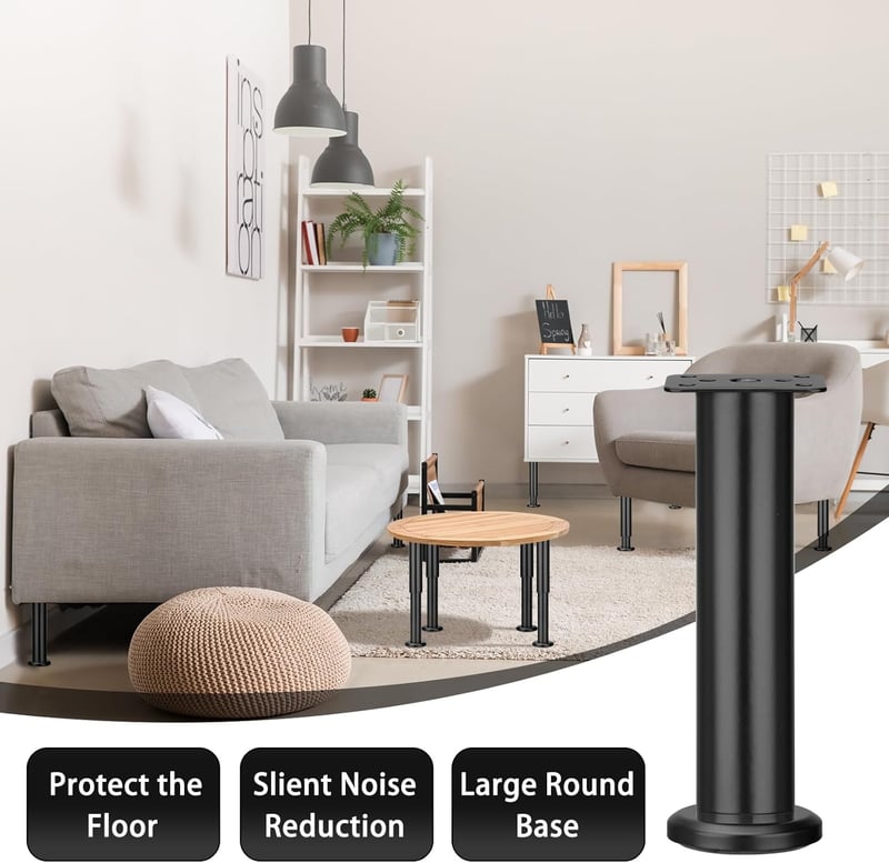Zocipro 4 db állítható bútor láb 18-30 cm magasságú fém lábak csavarral