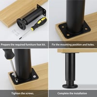 Zocipro 4 db állítható bútor láb 18-30 cm magasságú fém lábak csavarral 3