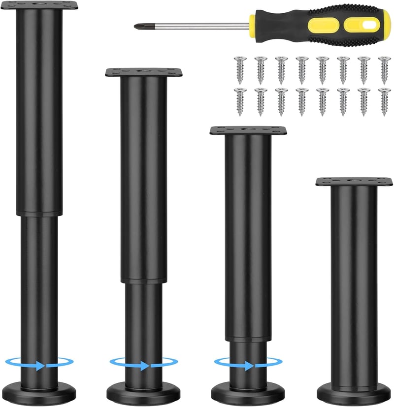 Zocipro 4 db állítható bútor láb 18-30 cm magasságú fém lábak csavarral