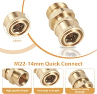 Zocipro 4 részes M22 nyomásmosó adapter készlet, gyorscsatlakozó, 5000 PSI 5