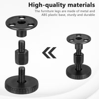 Zocipro Állítható Bútorláb Szett 4 db, 27-45 mm Magasság Állítható Fekete Láb 3M Ragasztóval Asztal Szekrény Bútor 4