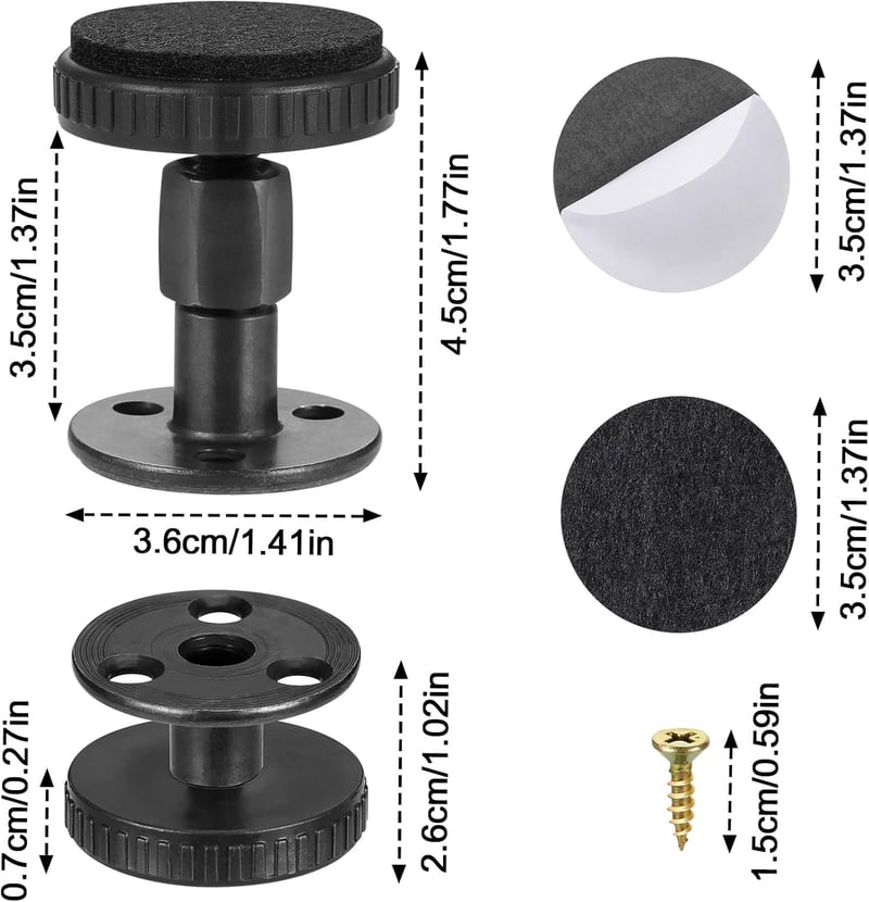 Zocipro Állítható Bútorláb Szett 4 db, 27-45 mm Magasság Állítható Fekete Láb 3M Ragasztóval Asztal Szekrény Bútor
