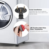 Zocipro Állítható Bútorláb Szett 4 db, 27-45 mm Magasság Állítható Fekete Láb 3M Ragasztóval Asztal Szekrény Bútor 5