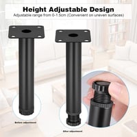 Zocipro Állítható Bútorlábak 4 db-os Szett 15 cm Fekete Fém Kanapé Szekrény Asztal Lábak 200 kg Teherbírás 4