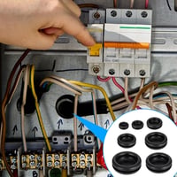 Zocipro Gumi Kábelátvezetők Készlet 200 db - Fekete Gumidugók 7 Méretben Kábelek Védelmére 7-25mm Átmérővel 2