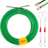 Zocipro Kábelhúzó Segédeszköz 20m Húzódrót 2 Vezetőrugóval φ4mm Kábelfektető Szalag Üres Csövekhez Zöld 1