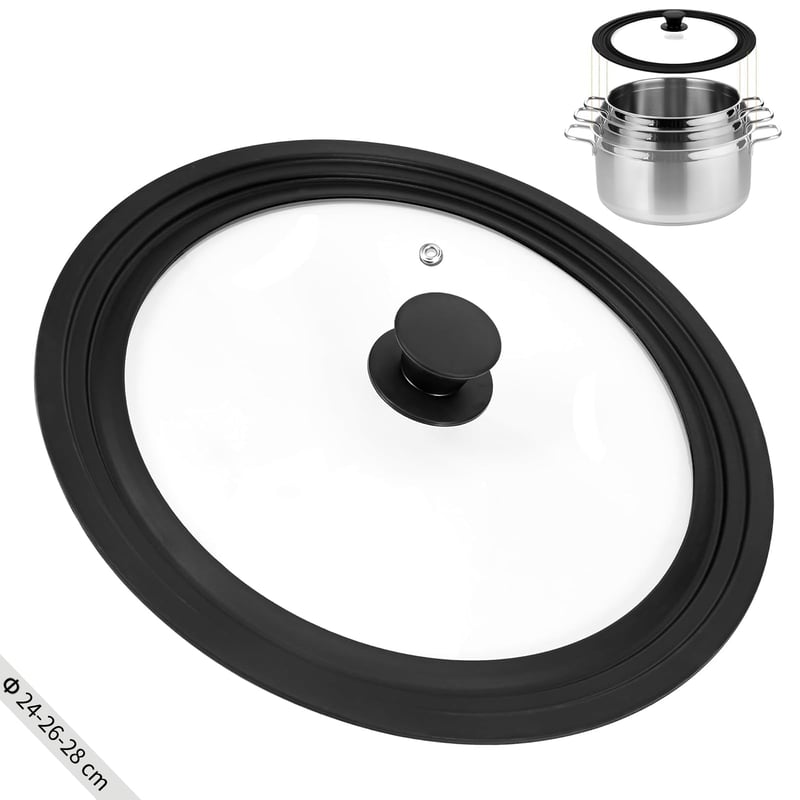 Univerzálna pokrievka na panvicu Zocipro 24-26-28 cm, sklenená pokrievka na panvicu