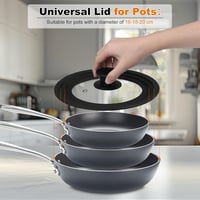 Zocipro Univerzális Üveg Fedő 16/18/20 cm Szilikon Peremmel Edényfedő 4
