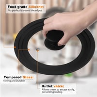Zocipro Univerzális Üveg Fedő 16/18/20 cm Szilikon Peremmel Edényfedő 6