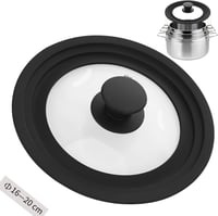 Zocipro Univerzális Üveg Fedő 16/18/20 cm Szilikon Peremmel Edényfedő 1