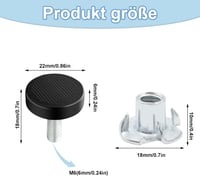 ZOCONE 20db Fekete Állítható Bútor Láb M6 Csavarral 22mm Magasságállítható 2