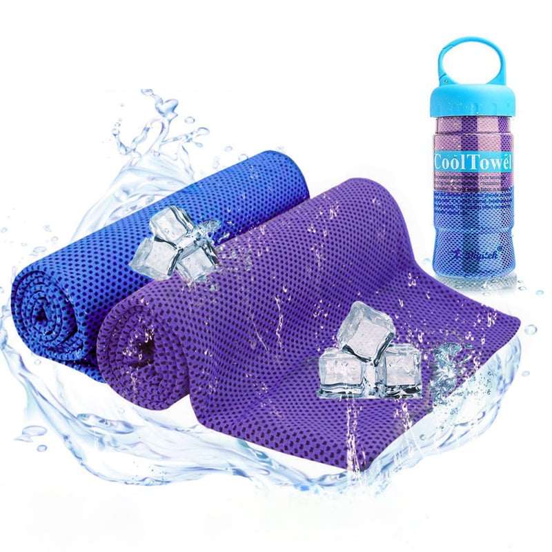 Sada chladiacich uterákov Zodight 2 ks, okamžite chladiaci ľadový uterák, priedušná sieťovina, absorpcia potu, fitness, joga, golf, beh, leto, sivá