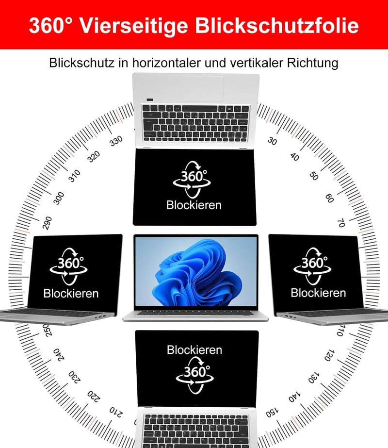 ZOEGAA 14" 360° Laptop Adatvédelmi Fólia 16:9 Kékfény Szűrő Anti-Glare