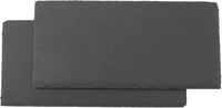 ZOENHOU 8 db fekete téglalap alakú pala tálaló lap 25 x 12 cm, szerviz tál alátét szusihoz és sajt kínáláshoz 3