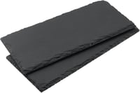 ZOENHOU 8 db fekete téglalap alakú pala tálaló lap 25 x 12 cm, szerviz tál alátét szusihoz és sajt kínáláshoz 4