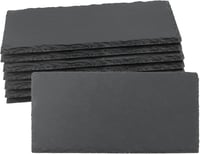 ZOENHOU 8 db fekete téglalap alakú pala tálaló lap 25 x 12 cm, szerviz tál alátét szusihoz és sajt kínáláshoz 1