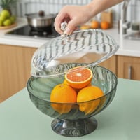 ZoeQide Ovocný kôš s vekom a odkvapkávačom, priehľadný kôš na ovocie so základňou, ochrana proti hmyzu 4