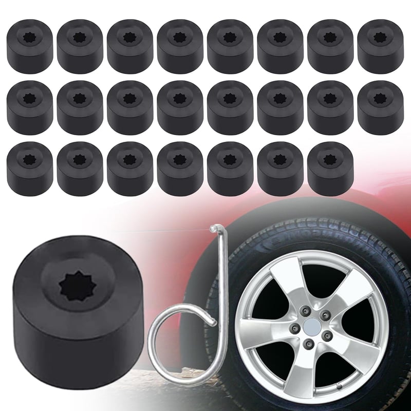 ZoeTekway 17 mm krytky na skrutky kolies 20 ks, protikrádežové krytky, puklice na disky kolies, kompatibilné s VW Golf Passat Beetle a Audi, čierne