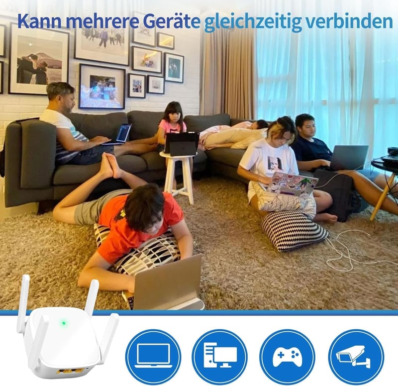 zoeyzoey 1200 Mbps WiFi Erősítő Dual Band 2.4GHz 5GHz Repeater Router Access Point