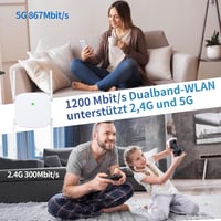 zoeyzoey 1200 Mbps WiFi Erősítő Dual Band 2.4GHz 5GHz Repeater Router Access Point 4