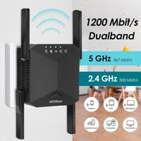 zoeyzoey 1200 Mbps WiFi erősítő, Dual Band WLAN repeater 5GHz és 2.4GHz, WPS funkcióval 2