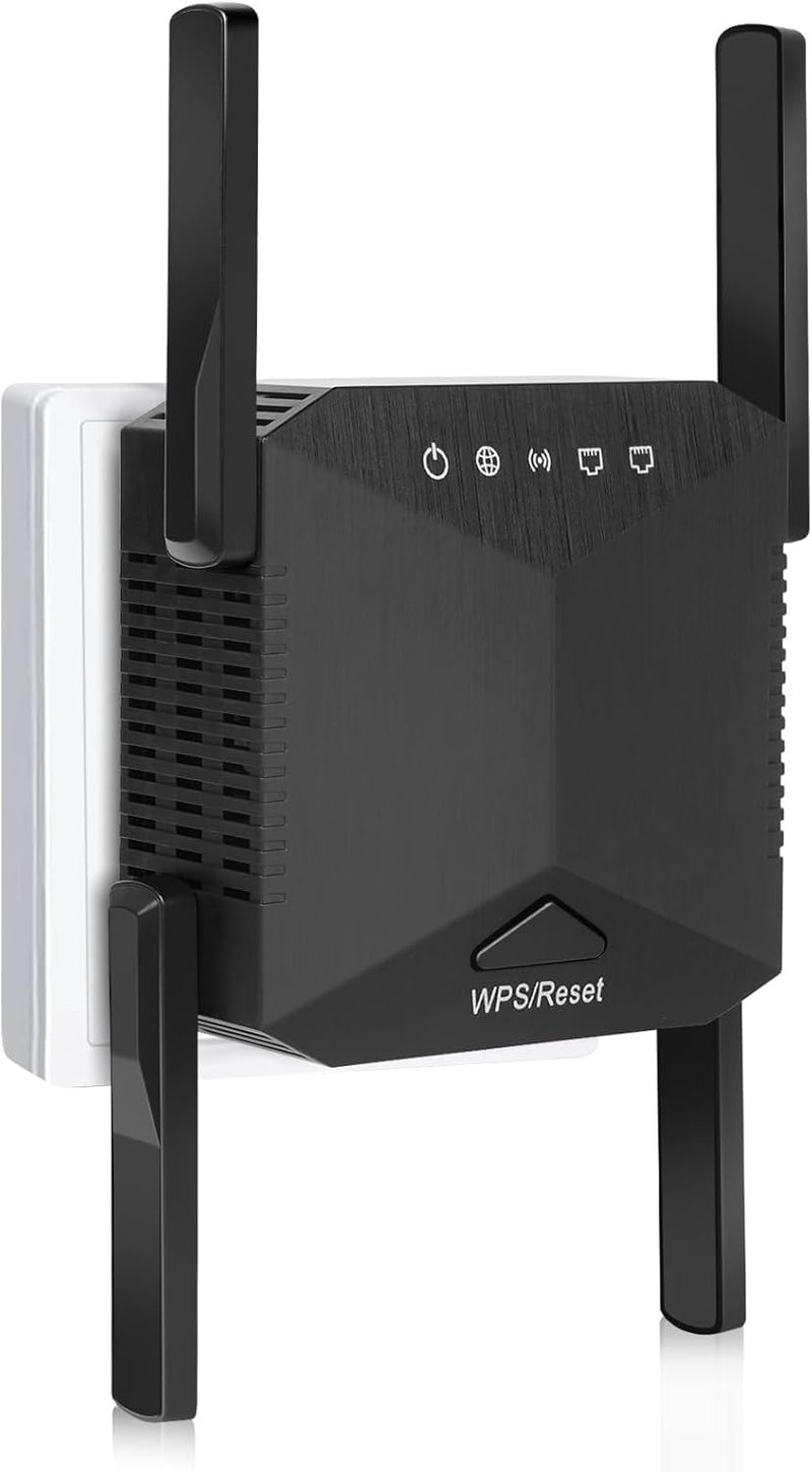 zoeyzoey 1200 Mbps WiFi erősítő, Dual Band WLAN repeater 5GHz és 2.4GHz, WPS funkcióval