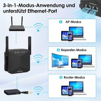zoeyzoey 1200 Mbps WiFi erősítő, Dual Band WLAN repeater 5GHz és 2.4GHz, WPS funkcióval 4