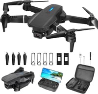Zoeyzoey Összecsukható Drón HD 1080P Kamerával, Hosszú Repülési Idő, RC Quadcopter Táskával 1