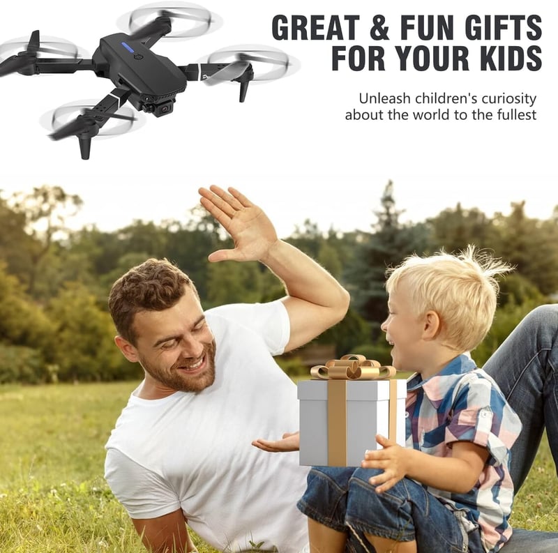 Zoeyzoey Összecsukható Drón HD 1080P Kamerával, Hosszú Repülési Idő, RC Quadcopter Táskával
