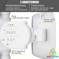 ZOFO napelemes mozgásérzékelős kültéri lámpa 2300LM, 3 állítható fej, IP65 vízálló 7