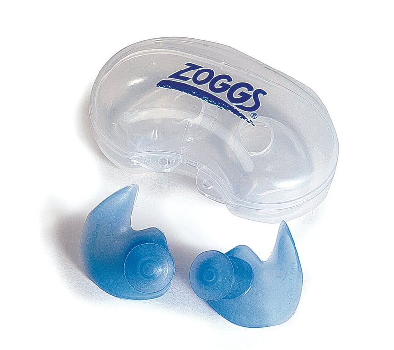 Dopuri de urechi reutilizabile din silicon Zoggs Aqua Plugz pentru înot, albastru, 14+ ani