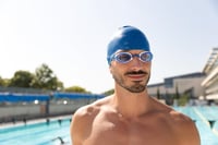 Ochelari de înot Zoggs Fusion Air pentru adulți – Lentile albastre, Alb/Albastru, Etanșare confortabilă, Anti-aburire, Protecție UV, Câmp vizual larg, Punte nazală interschimbabilă 4
