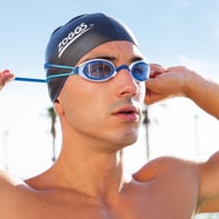 Ochelari de înot Zoggs Fusion Air pentru adulți – Lentile albastre, Alb/Albastru, Etanșare confortabilă, Anti-aburire, Protecție UV, Câmp vizual larg, Punte nazală interschimbabilă 6