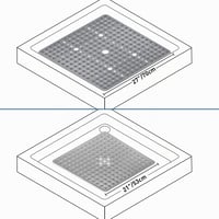 ZOKBOM protišmyková sprchová podložka 70x70 cm priehľadná sivá – štvorcová kúpeľňová podložka z PVC s prísavkami, rýchloschnúca, bez BPA 7