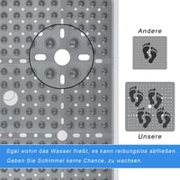 ZOKBOM protišmyková sprchová podložka 70x70 cm priehľadná sivá – štvorcová kúpeľňová podložka z PVC s prísavkami, rýchloschnúca, bez BPA 5